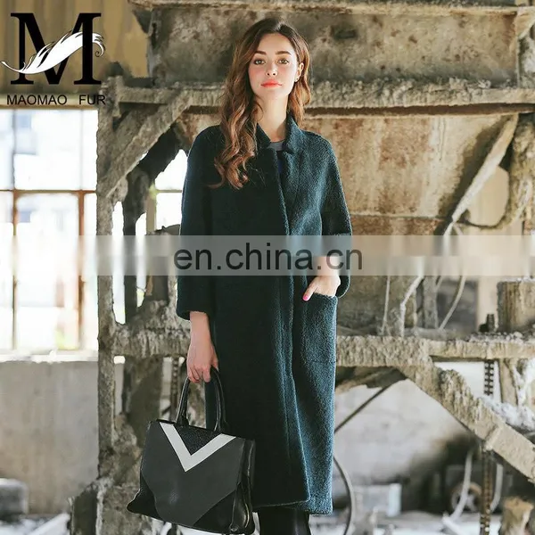 Hot Selling High Quality Wholesale Winter Sheepskin Women Long Leather Coat photo-2