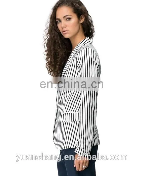 Stripe Blazer Fabric Women 2015 For Ladies Blazer Designs photo-3