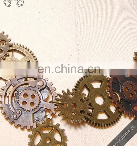 Steampunk Cogwheel Gear Brass Necklace photo-3