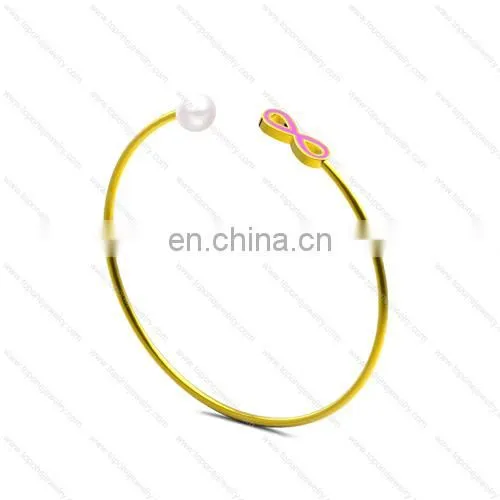 Cheap Wholesale Stainless Steel Infinity Women's Cuff Bangles Bracelets Jewelry Gifts photo-3