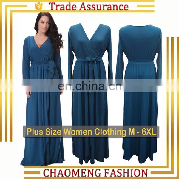 6007# High Quality Chic Boutique V Neck Spring & Winter Dresses Long Sleeve Evening Maxi Vintage Dress Plus Size Women Clothing