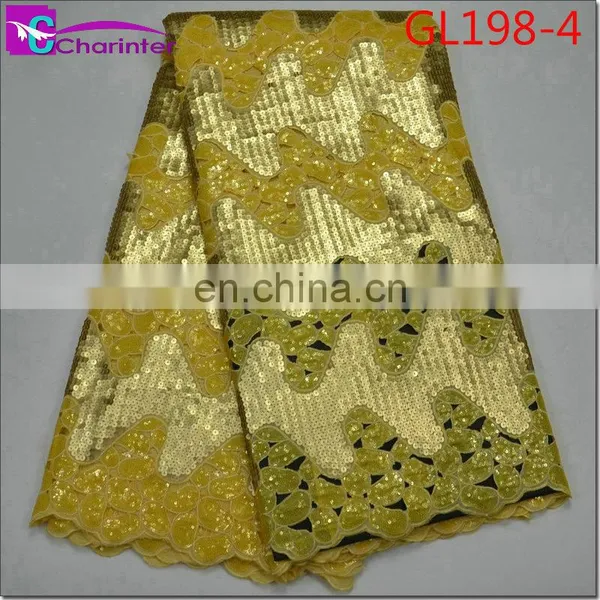 High Quality African Organza Lace Fabrics GL198 photo-5