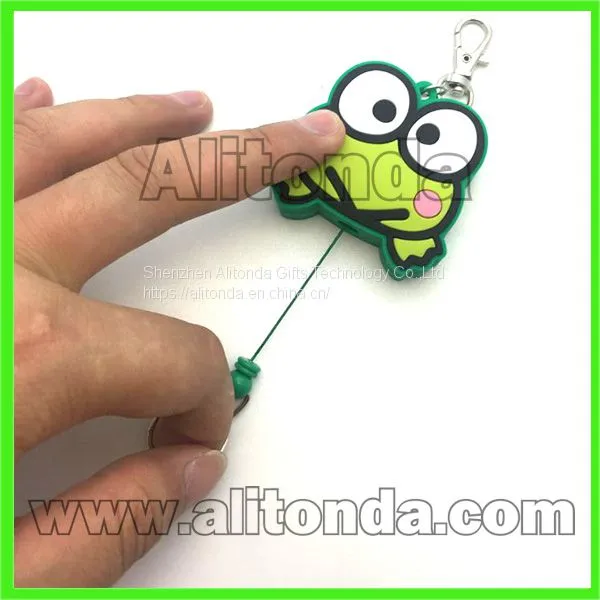 Custom Soft Pvc Cartoon Easy to Pull Buckle Badge Reel for Keys Certificate photo-3