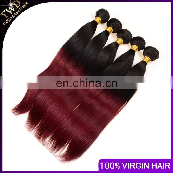 100% Human Ombre Hair Red Human Hair Weaving, Brazilian Ombre Weave Hair, Human Hair Weave Ombre Hair photo-2