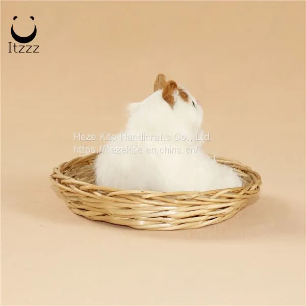 ITZZZ Lifelike Plush Furry Sitting Cat Realistic Pet Animal Figurine Home Decor Life Size Cat Model photo-2