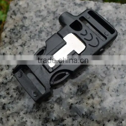 2016 Side Release Whistle Buckle w/ Flint Fire Starter&Striker For Paracord Bracelet photo-4