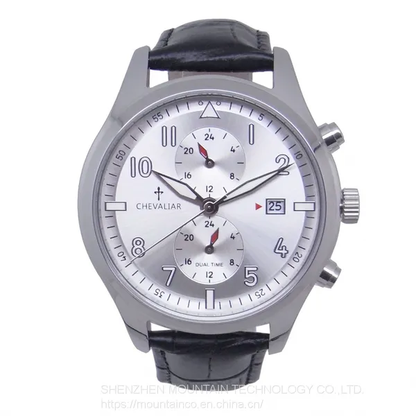 Stainless Steel Fashion Wrist Watch Man Quartz Watches Multi-function Genuine Leather Watch photo-4