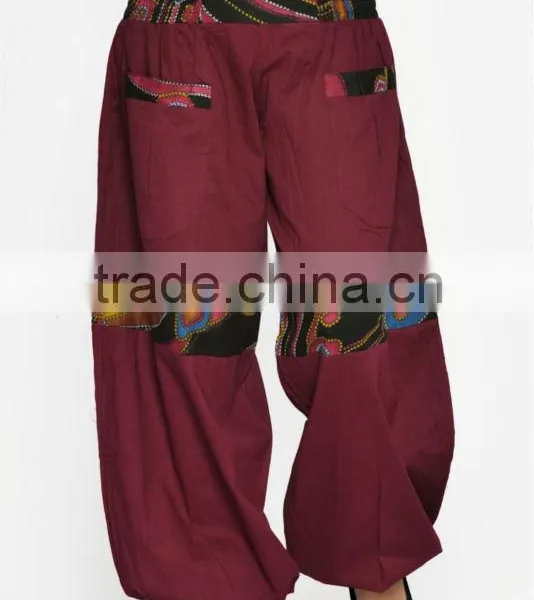Indian Men Women Unisex Multi Color Cotton Alladin Harem Pants With Stylish Two Pockets photo-4