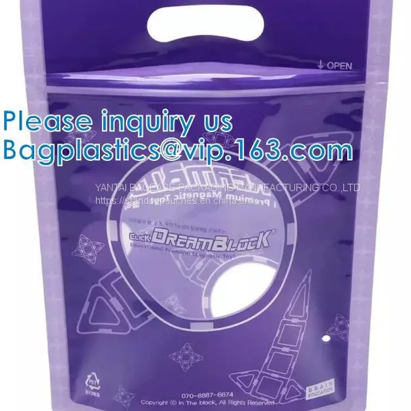 Toy Mylar Pack Bags, Pacifier Package, Flat Bottom, Euro Hanging Hole, Toy Pouch, Stand up Zipper photo-3