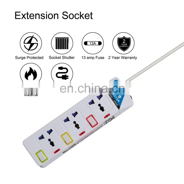 Hot Sell 13A Power Socket 4 Way UK Universal Extension Socket Low Price photo-4