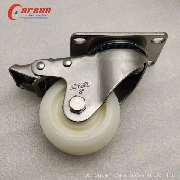 Stainless Steel Casters SS304 Stainless Steel Castors 2.5/3/3.5/4/5/6 Inch PU/PA/TPR/PP Medium Duty Caster Wheels