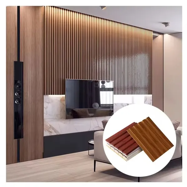 Wooden Grain Pvc Wpc Wall Panels Designs for Decor Wpc Wall Panel 20 Years Warranty 3d Wpc Wall Panel photo-3