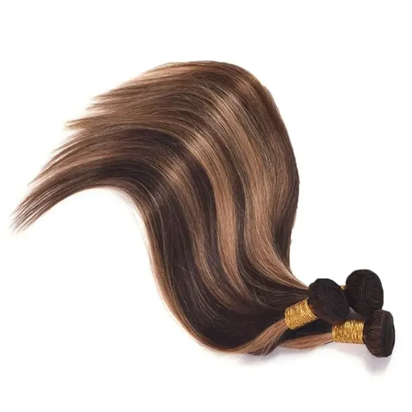 Highlight 4/27# Straight Bundle 100% Human Hair Virgin Hair no Shedding no Tangle photo-2
