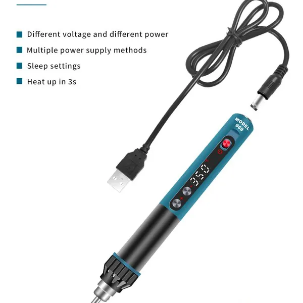 CXG 968 DC Constant Temperature CNC Protable Wireless Soldering Iron USB photo-2
