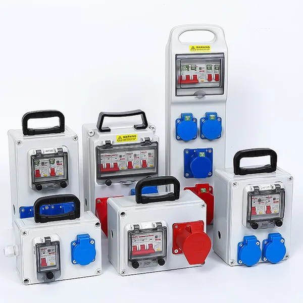 Portable Industrial Waterproof Socket Box With Circuit Breaker Overload Leakage Protection, Multiple Sizes & Socket Configurations Optional