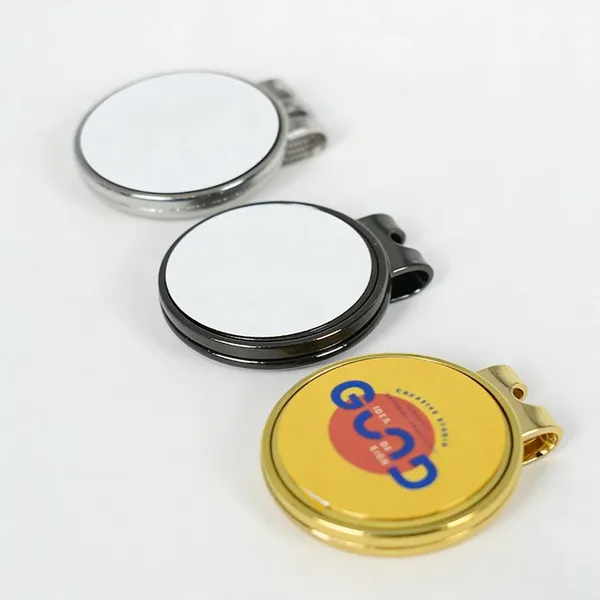 Custom Two-in-One Magnetic Golf Hat Clip, Gold/Silver/Black Blank Blanks In Stock