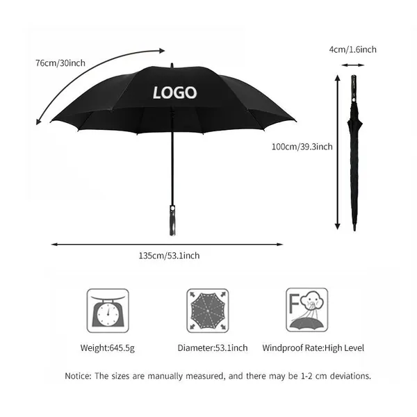 High Quality 30Inch Automatic Open Air Vented Straight Handle Waterproof Windproof Business Gifts Advertising Promotional RPET Golf Umbrella photo-5