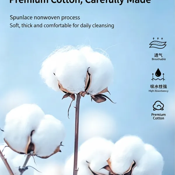100% Cotton Baby Face Towels – Medical-Grade Thickened Dry & Wet Disposable Cleansing Wipes photo-3