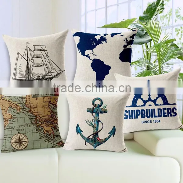 Beach Time Decorative Pillowcases Polyester and Cotton Pillow Cover