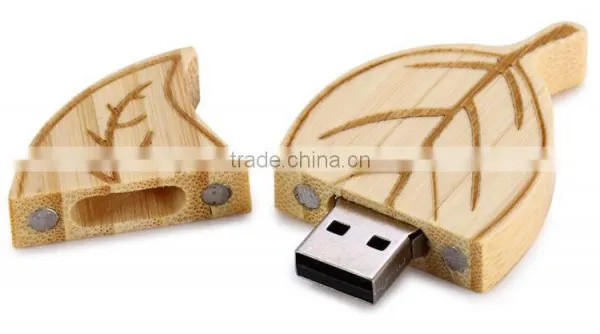Wholesale 8gb Wooden Leaf Usb 2.0 Flash Thumb Drive photo-2
