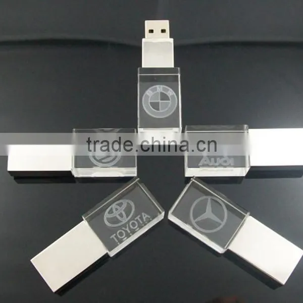 LED Red Green Blue White Light USB Flash Driver Crystal Usb Flash Driver Quality Choice photo-5
