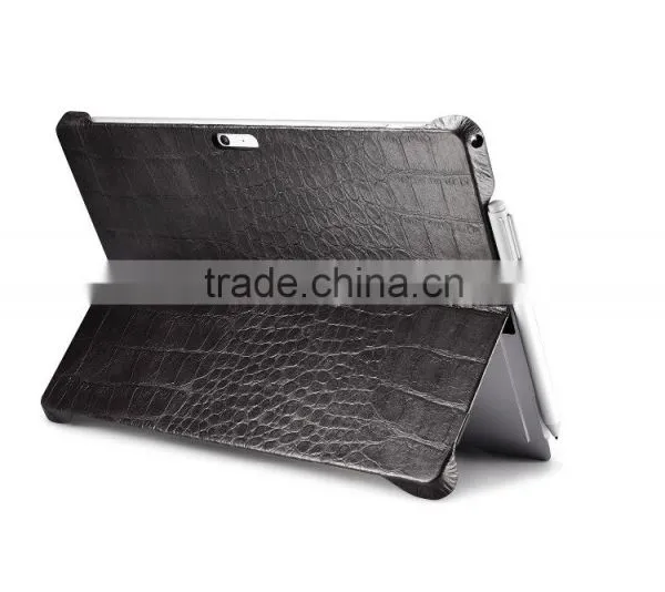 Icarer Luxury Crocodile Grain Genuine Leather Case for Surface Pro 4 Original Leather Holder Back Cover for Surface Pro 4 photo-4