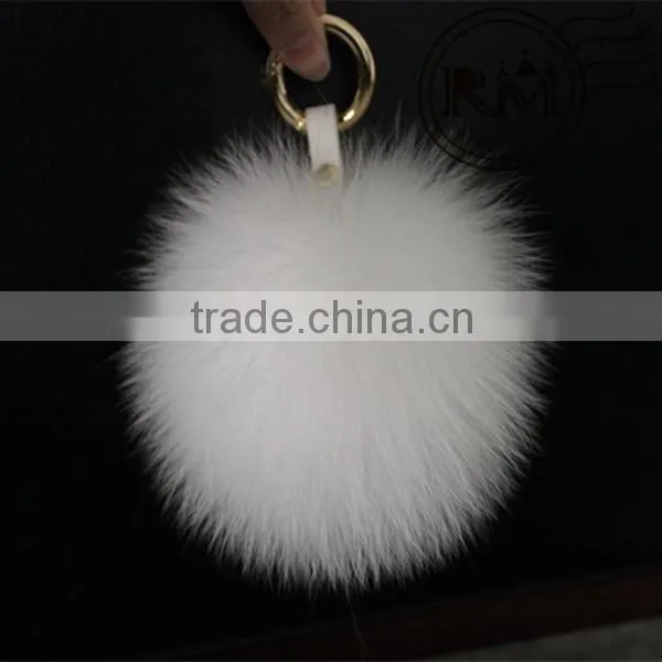 Factory Wholesale 14cm Fox Fur Pom Pom Ball for Cellphone photo-5