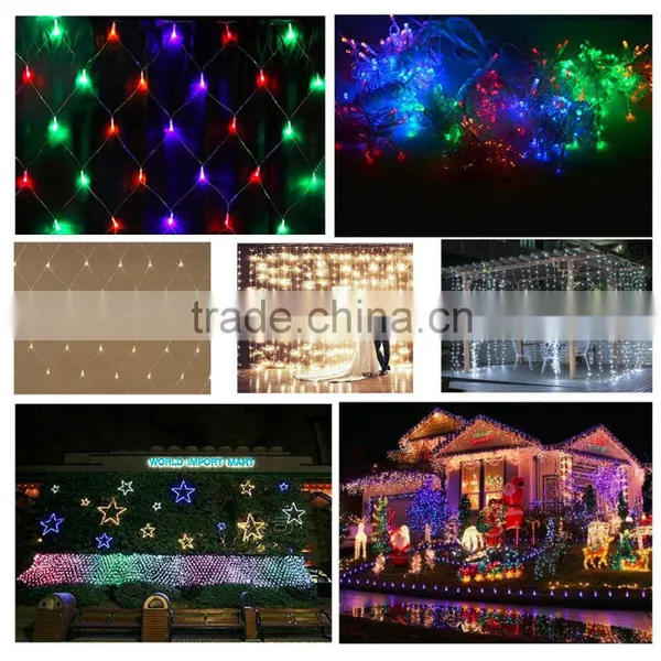 Fullbell Net Led Flood Lights White Wire 200 LED Wedding Fairy Blinking Led Net Lights Outdoor Twinkle Christmas Decoration photo-3