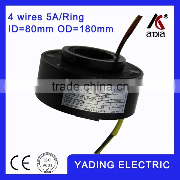 SRH80180 4s Through Bore Slip Ring ID 80mm. OD180mm. 4Wires, 5A 4 Wires