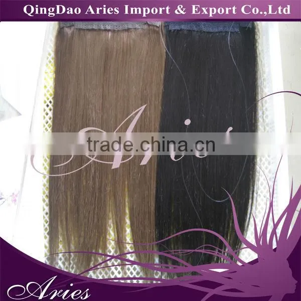 20 Inches 100% Human Hair Flip in Halo Hair Extensions photo-5