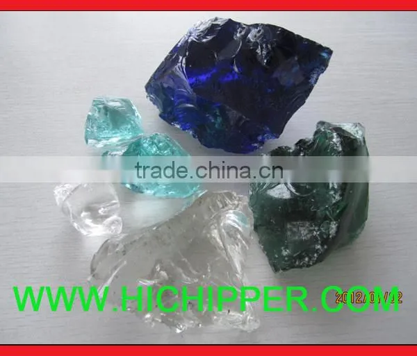 Irregular Diamond Clear Fire Pit Tumbled Glass Gems photo-5