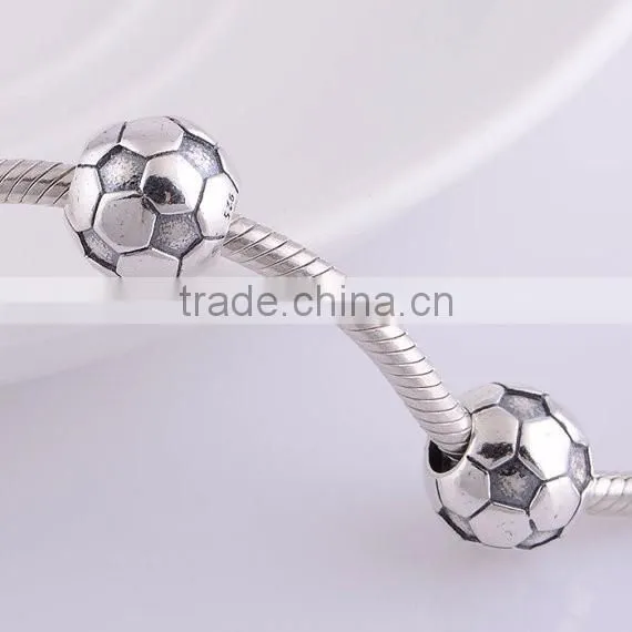 Authentic 925 Sterling Silver Football Charms Bead Women Jewelry DIY Fits European Style Bracelets& Necklaces photo-4