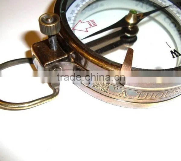 SOLID BRASS NAUTICAL MAP READER COMPASS - MAGNIFYING GLASS COMPASS WITH LEATHER CASE 13526 photo-4