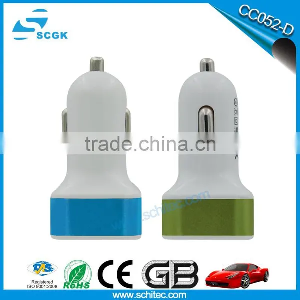 2.1A Dual USB Car Charger With Metal Ring for Iphone photo-5