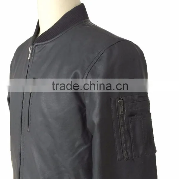 Modern Style High Quality Fashion Men PU Leather Jacket photo-5