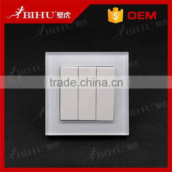 Luxury Crystal Glass Panel Touch Glass Wall Switch With High End Quality