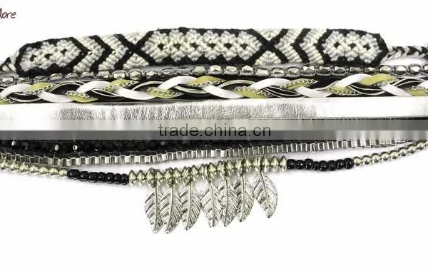 Top Quality Bohemian Bracelet With Metal Leaf Tassel Brazilian Magnet Bracelet photo-2
