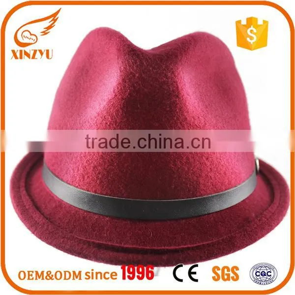 Fashion Winter 100% Wool Felt Owl Hat Pattern Fur Quality Mens Red Felt Hat