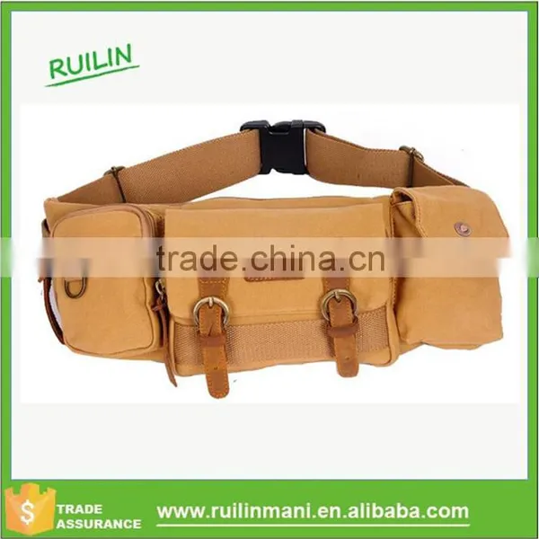 Vintage Best Khaki Mens Canvas Waist Bag Promotional Fanny Pack 2015