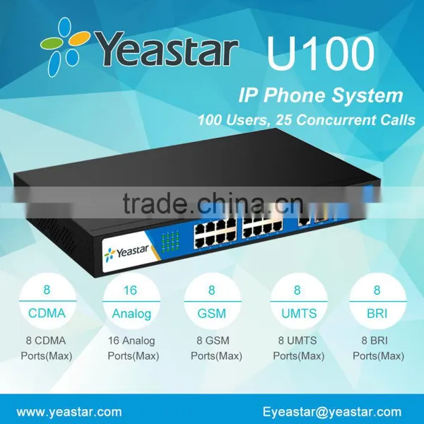 100 Users Asterisk IP PBX System With 1 U Rack photo-2
