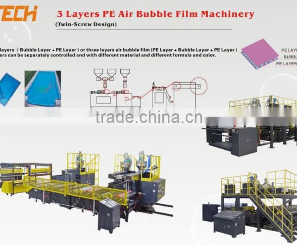 Twin- Screw Design PE Air Bubble Film Making Machine photo-2