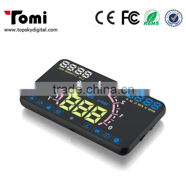 New 5.8inch Car Hud Head Up Display for All Cars With OBD2 Interface Plug Play Speed,RPM Fuel Consumption Display photo-4