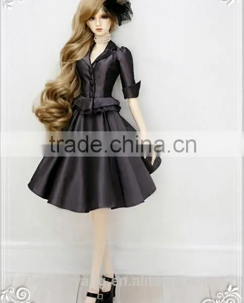 Hot Selling Synthetic Light Brown Deep Wavy 1/4 Bjd Doll Wig photo-2