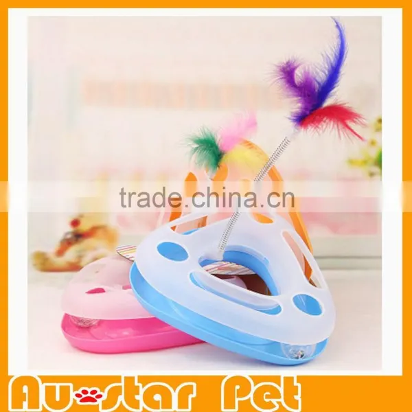 3 Colors Triangle Cat Toys Scratching Posts With Leather Toys for Cat