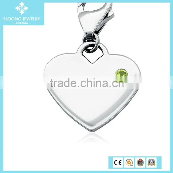 Handmade Silver Jewellery Engraveable Happy Anniversary Heart Charm in Sterling Silver photo-3