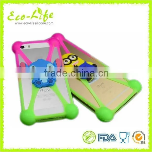 Various Phones Universal Cute Cartoon Stand Silicone Frame Case photo-4
