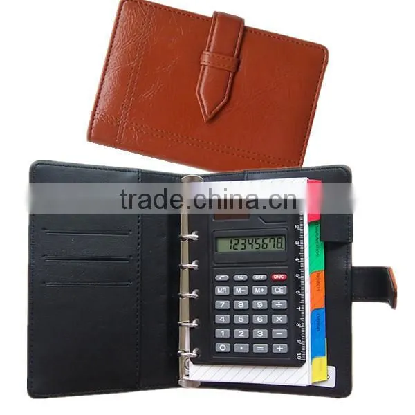 Magnet mini PU notebooks with calculator