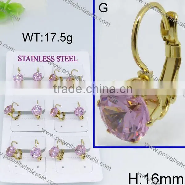 Hot Design Gold Plated Gemstone Stud Earring photo-3