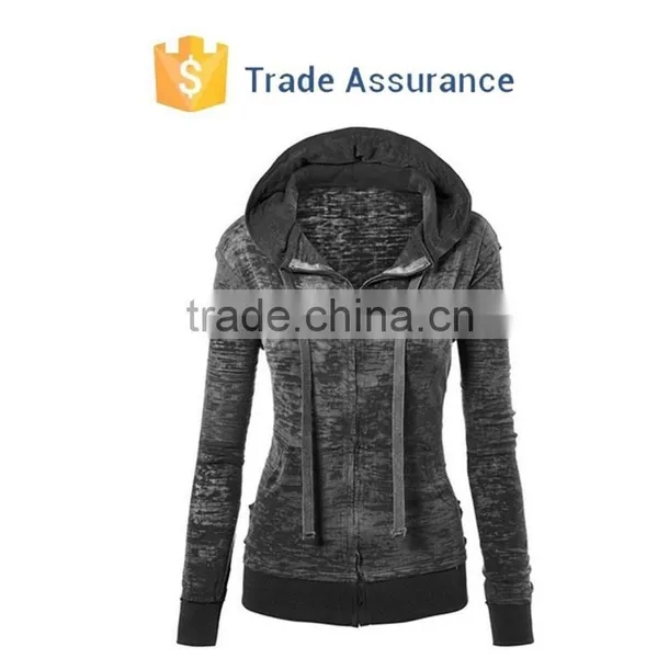 Womens Long Sleeve Zip Up Hoodie Custom photo-2