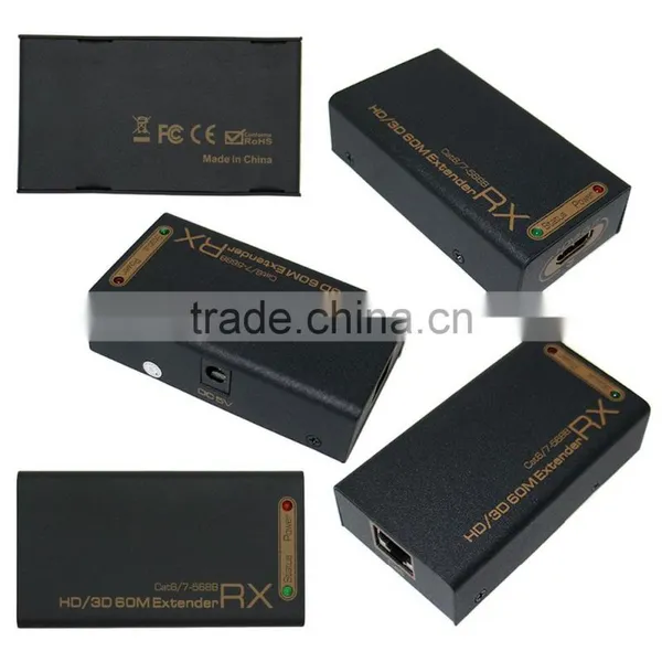 New Product HDMI Splitter 1x4 by 2CAT Extend 60M Full HD. With Four Receiver (Support 3D)US photo-2